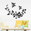 Removable Flowers and Vine butterfly Vinyl Decal